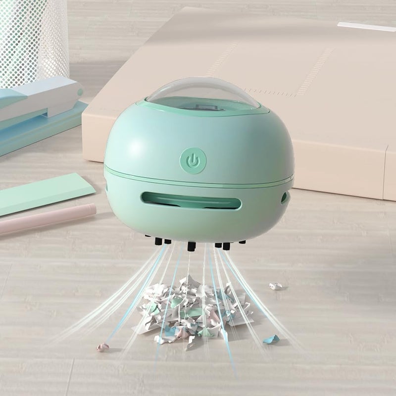 ODISTAR Desktop Vacuum Cleaner, Mini Table Dust Sweeper Energy Saving,High Endurance up to 400 mins,360º Rotatable Design for Keyboard/Home/School/Office(Green) - Image 2